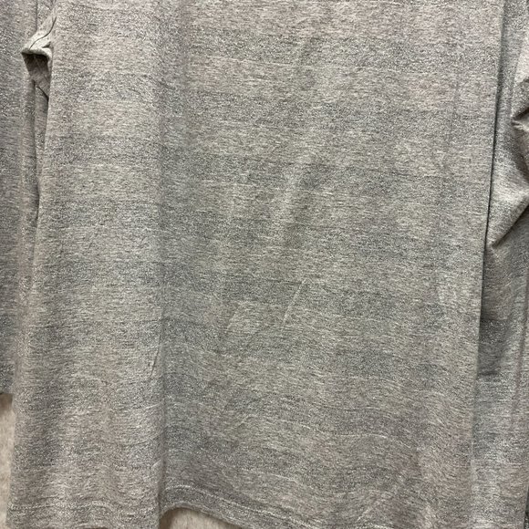 Talbots Woman's Gray Metallic Striped Top Long Sleeve Size 3XP Rayon Blend - Picture 4 of 9
